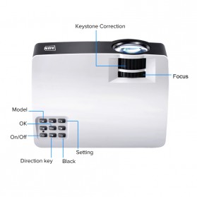 AUN AKEY1 Plus WiFi Proyektor 1080P 1800 Lumens Android 6.0 - White - 8