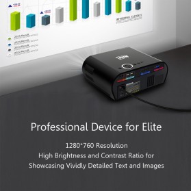 AUN Proyektor Android 1280 x 768 Pixel 3200 Lumens - T90S (backup) - Black - 9