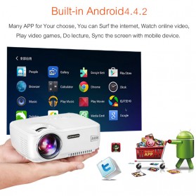 AUN Proyektor Android 800x480 Pixel 1400 Lumens - AM01S - White - 2