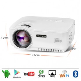 AUN Proyektor Android 800x480 Pixel 1400 Lumens - AM01S - White - 3