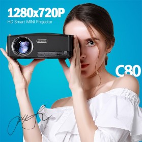 AUN C80 Proyektor Mini Smart HD 720P WiFi 2200 Lumens Android 6.0 - Black - 2
