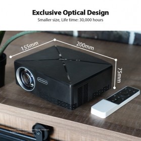 AUN C80 Proyektor Mini Smart HD 720P WiFi 2200 Lumens Android 6.0 - Black - 4