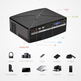 AUN C80 Proyektor Mini Smart HD 720P WiFi 2200 Lumens Android 6.0 - Black - 6