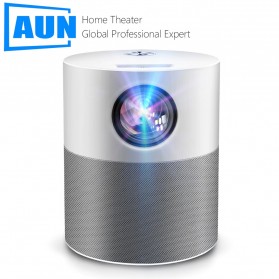 Jual Proyektor & Laser Presenter - AUN Proyektor Mini Portable Home Projector Android 9.0 1080P 4000 Lumens - ET40S - Gray/White