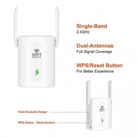 Amkle Wireless WiFi Range Extender Amplifier Booster 300Mbps - WR102 - White - 2