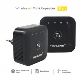 PIX-LINK Wireless WiFi Range Extender Amplifier Repeater 300Mbps - WR23 - Black