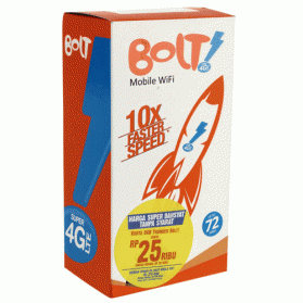 BOLT! ZTE MF90 Mobile Hotspot Wifi - Super 4G LTE 72 Mbps + Kartu Perdana 8GB - White - 4