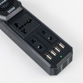 OTOHEROES Car Power Inverter DC 12V to AC 220V 200W with 4 USB Port - E8981 - Black - 4