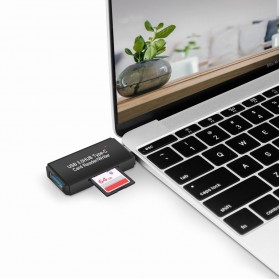 Card Reader USB Type C 3 in 1 USB 3.0 Hub Micro SD / SD Card - YC-432 - Black - 5