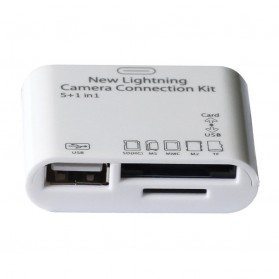 5 in 1 Lightning Card Reader for iPhone/iPad/iPod - White - 3