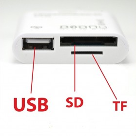 5 in 1 Lightning Card Reader for iPhone/iPad/iPod - White - 5