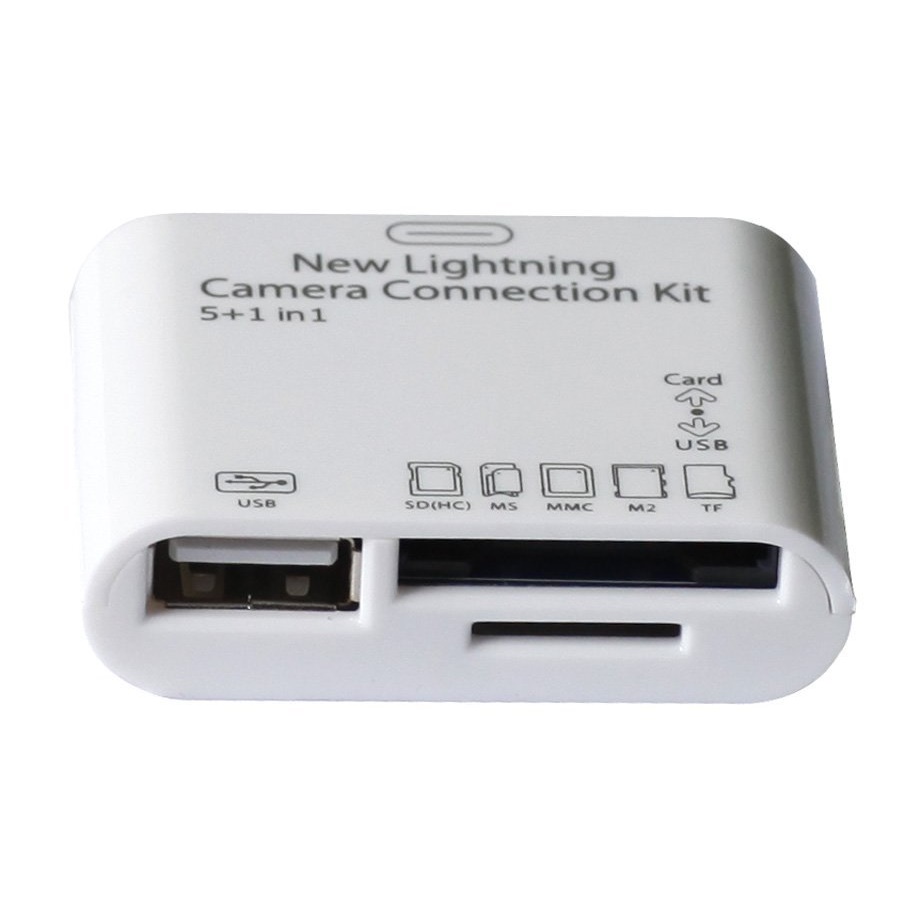 5 in 1 Lightning Card Reader for iPhone/iPad/iPod White