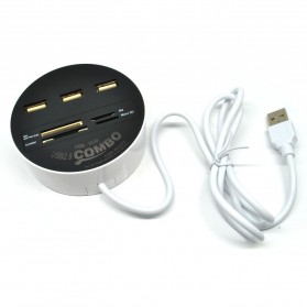 Combo Circle Multi Card Reader + 3 USB HUB 2.0 - Black - 1
