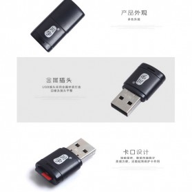 Mini USB Card Reader for Micro SD - Black - 7