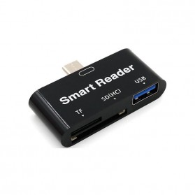 High Speed USB Type C Multi Card Reader Adapter 3.0 - Black - 1