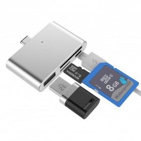 High Speed Multi Card Reader USB Type C 3.1 - Silver - 1