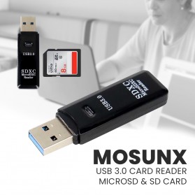 Mosunx USB 3.0 Card Reader MicroSD & SD Card - SHTC-08 - Black - 1