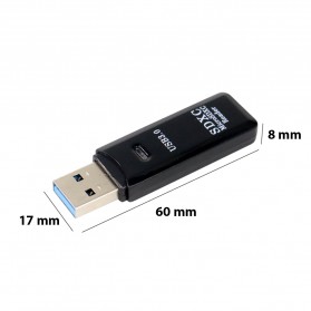 Mosunx USB 3.0 Card Reader MicroSD & SD Card - SHTC-08 - Black - 8