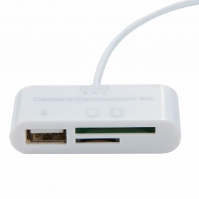 Memory Card Reader Lightning OTG 3 in 1 for iPhone iPad - MERBOK-001 - White - 2