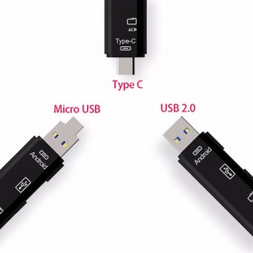 Natrberg Portable OTG Card Reader USB Type C Micro USB - D-188 - Black - 5