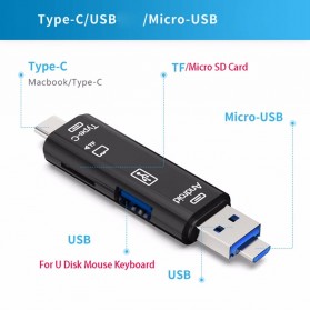 Natrberg Portable OTG Card Reader USB Type C Micro USB - D-188 - Black - 7