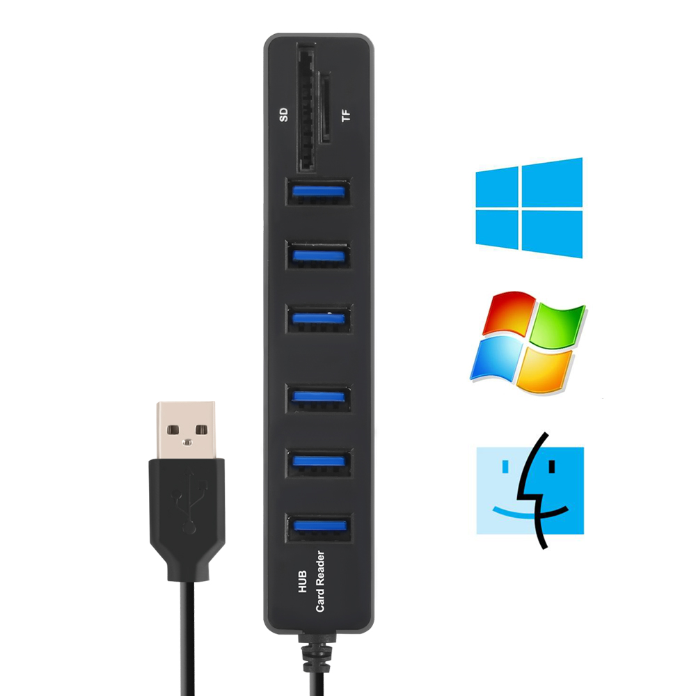 Cable Length: 80cm Color : Black Black JIN 2 in 1 USB 2.0 TF/SD Card Reader & 3-Port HUB Cable Length: 80cm Color : Black Black JIN 2 in 1 USB 2.0 TF/SD Card Reader & 3-Port HUB