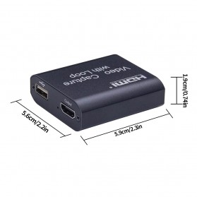 ALLOYSEED HDMI Video Capture Card Adapter Grabber Record Box USB 2.0 4K - MS119 - Black - 7