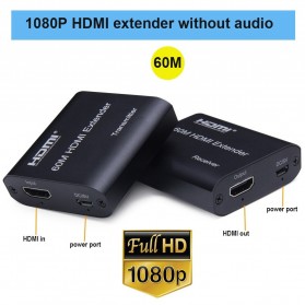 HDmatters HDMI Over Ethernet Extender Cat5/6 1080P 60M - 4HDEX - Black