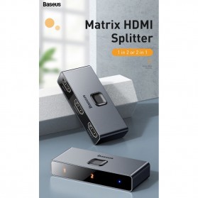 Baseus HDMI Switcher Splitter Bi-Direction 2 in 1 Out 4K - CAHUB-BC0G - Black - 2