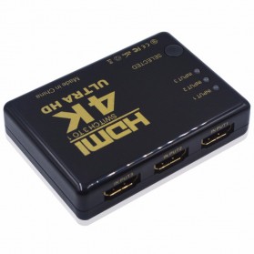 Robotsky HDMI Switcher 3 Port 4K x 2K Ultra HD + Remote - UH-501 - Black - 3