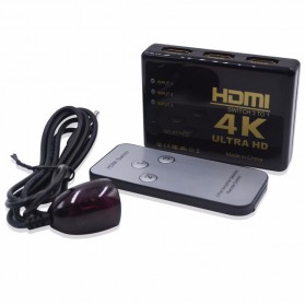 Robotsky HDMI Switcher 3 Port 4K x 2K Ultra HD + Remote - UH-501 - Black - 5