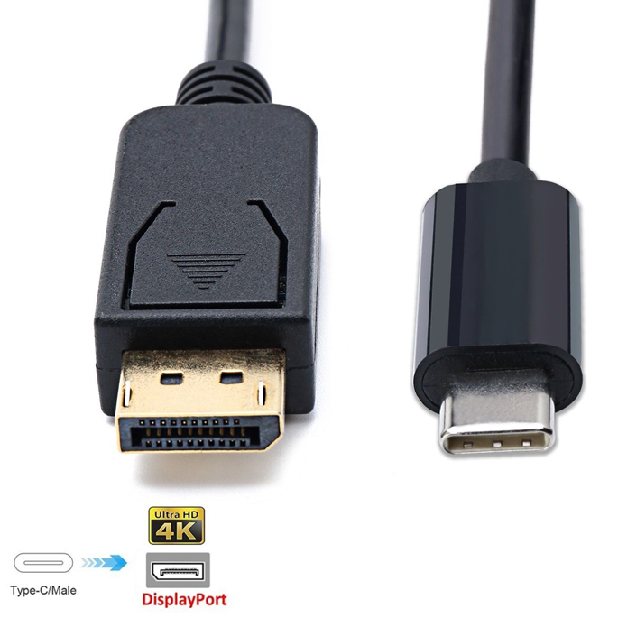 Kabel Usb 3 1 Type C Ke Display Port 4k 2 Meter Black