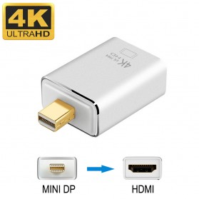 Konverter & Kabel HDMI - Adapter Converter Mini Display Port to HDMI 4K - Silver