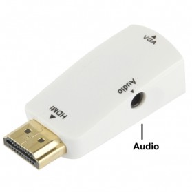 Adapter HDMI ke VGA & AUX 1080P - White - 2