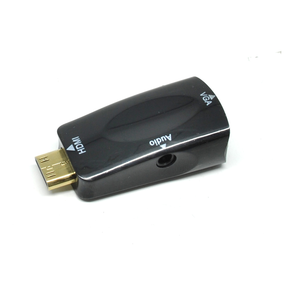 Full HD 1080P Mini HDMI Male to VGA and Audio Adapter for 