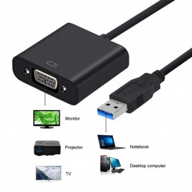 Adapter Display USB 3.0 ke VGA - CM162 - Black