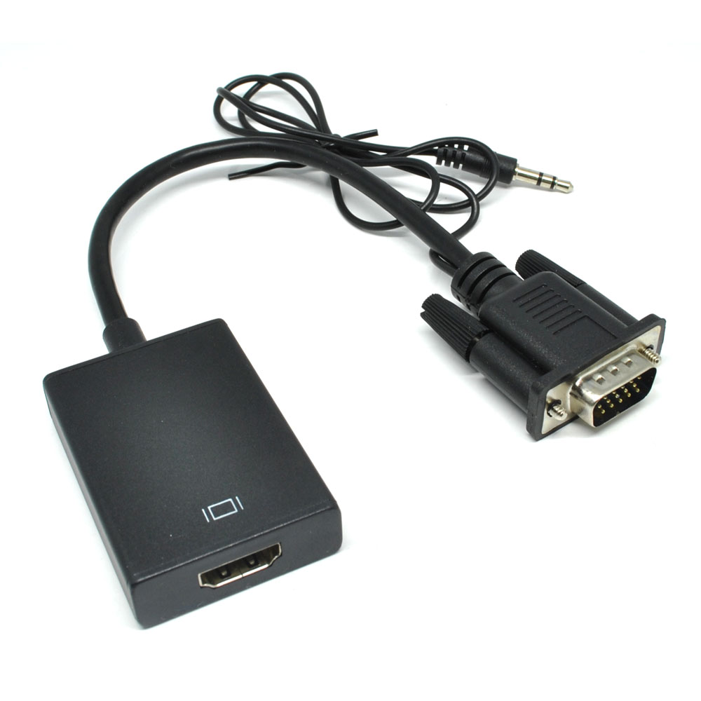VGA to HDMI Video Adapter with USB and Aux Audio Cable 