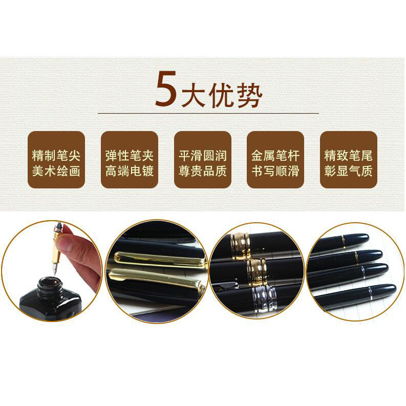 Baoer Pena Pulpen Tanda Tangan Tinta Fountain Pen Ballpoint 1 Pcs 3035 Black Silver Jakartanotebook Com