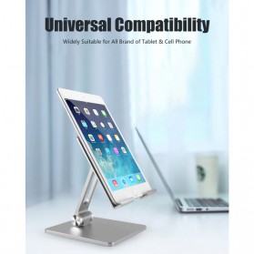 T-WOLF Dudukan Penahan Tablet Ipad Stand Holder 4-10 Inch - MT133 - Silver - 7