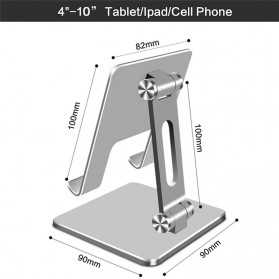T-WOLF Dudukan Penahan Tablet Ipad Stand Holder 4-10 Inch - MT133 - Silver - 8