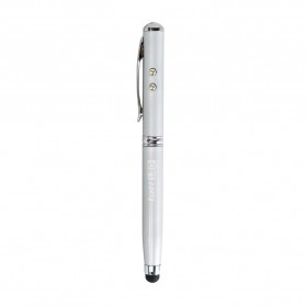 TaffLED 4 in 1 Senter Laser Pointer Pen dan Stylus - T0054 - Silver - 2