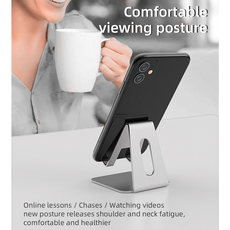 ACCEZZ Smartphone Tablet Stand Holder Bahan Aluminium Y017 Silver