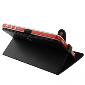 Universal Leather Case with Holder for Tablet PC 7.0 inch - Black - 2
