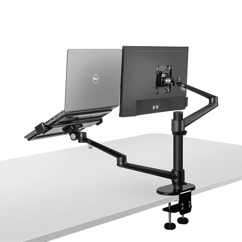 Hyvarwey Monitor Dual Arm Bracket Vesa Mount 17-32 Inch with Laptop
