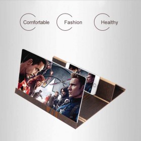 MINGCHUANGWEILI Enlarge Screen Amplifier Pembesar Layar HP Smartphone Bahan Kayu - ZL2018 - Brown - 6