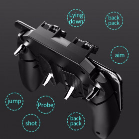 ViGRAND Gamepad Controller Grip Six Fingers Trigger Aim PUBG Fortnite - AK66 - Black - 4
