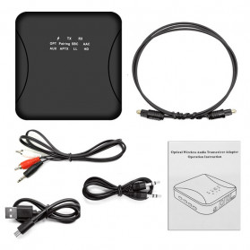 KEBIDU Audio Bluetooth 5.0 Transmitter Receiver aptX Fiber Optical Plug - 30445 - Black - 6