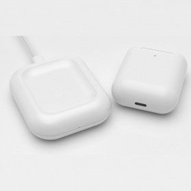 JAVY Qi Wireless Charging Dock for Apple Airpods Wireless Case - W4 - White - 1