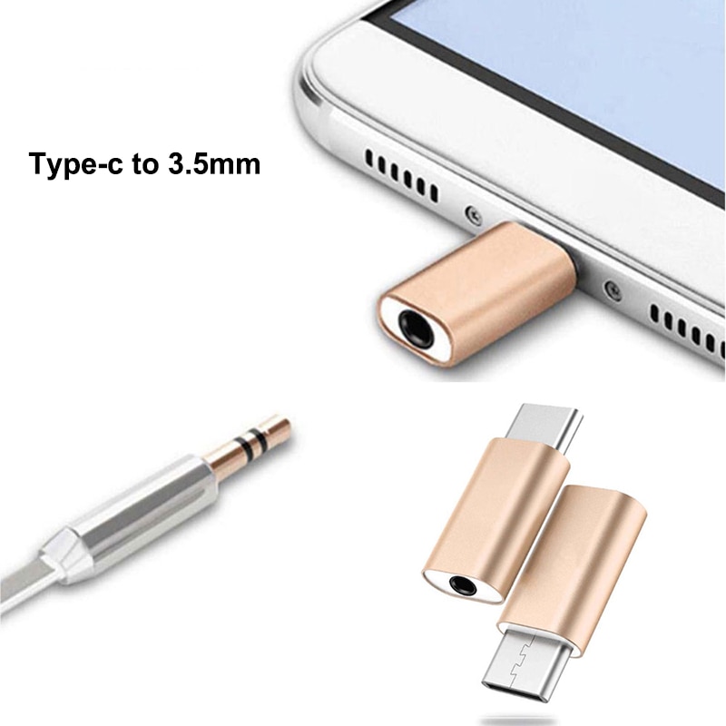 Gambar produk HCQWBING Mini Adaptor USB Type C ke 3.5 mm Audio Port - H89