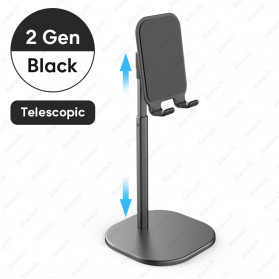 Smartphone Stand & Car Holder - AIEACH Dudukan Smartphone Stand Holder Telescopic - K2 - Black